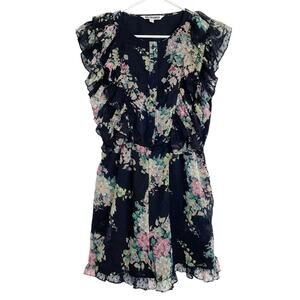 WALTER BAKER Paradise Ruffled Floral Swiss Dot Chiffon Romper Size M Cottagecore